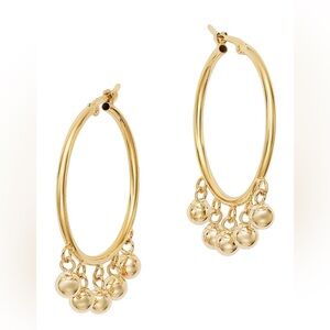 Bloomingdale’s Dangling Spheres Hoop Earrings in 14k Yellow Gold